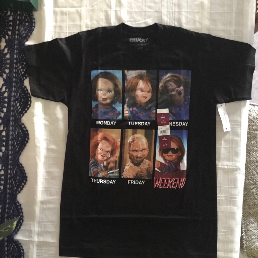Chucky Black Short Sleeve Graphic Tee - Days of the Week